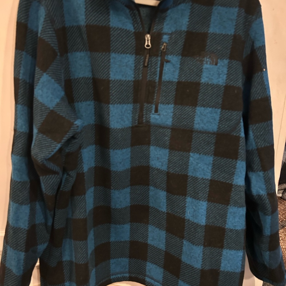 The North Face Blue and Gray Fleece Pullover